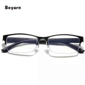 Boyarn-gafas de lectura correctoras, lentes de media llanta con marco de Metal, para <span class=keywords><strong>presbicia</strong></span>, con filtro azul y Rayo Azul, venta al por mayor - Product Image 2
