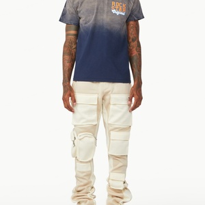 Pantalones Vaqueros Rectos Lvory para Hombre, Logotipo Personalizado, Frente Plano, Lavado de Color, Primavera, Ecológicos, Transpirables, Pantalones Cargo Lisos - Product Image 2