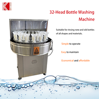 Machine à laver les bouteilles semi-automatique à 32 têtes, machine rotative pour le lavage des bouteilles de vin, des bouteilles en PET, des bouteilles en verre, des bouteilles de lait