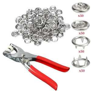 Lot de 50/100 boutons-pression métalliques creux avec outils de pose pour vêtements et sacs – Vente en gros - Product Image 4