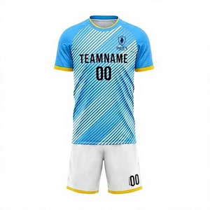 Camiseta de Fútbol Sublimada Azul Personalizada Index, Manga Corta, Poliéster que Absorbe la Humedad, Ajuste Atlético para Todas las Temporadas, Uniforme de Fútbol - Product Image 1