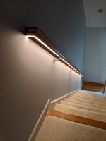 Rampe murale moderne en acier inoxydable pour escaliers avec éclairage LED