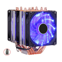 Refroidisseur cpu 6 caloducs 2 ventilateurs radiateur de refroidissement 3 broches 4 broches pour lga 1150 1155 1156 1366 2011 X79 X99 carte mère Am2 Am3Am4