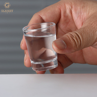 1 oz gelas minuman keras bawah tebal peluru kaca minuman keras lilin cangkir kosong cangkir kaca Mini