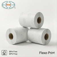 Rouleau de papier thermique portable 2 1/4" x 50, papier thermique pour systèmes de point de vente (PDV) de restaurant, papier thermosensible.
