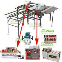 Station de travail multifonctionnelle 3-en-1 pour le travail du bois : Scie à table coulissante, machine à chantourner et à fraiser
