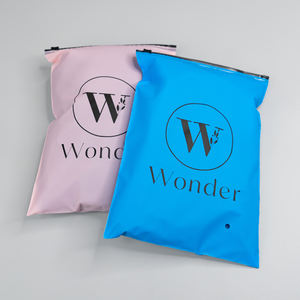 Custom Own Logo Blue Plastic Zip <b>Packing</b> <b>Bag</b> for <b>Clothing</b> <b>Packing</b> Frosted Biodegradable Plastic Zipper <b>Bag</b> Packaging - Product Image 2