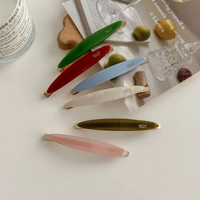 Vente chaude Pas Cher Bobby Pins pour Filles Femmes Simple Feuille Épingles À Cheveux Gelée Couleur Acétate Cheveux Poignées Bang Clip Accessoire Personnalisé