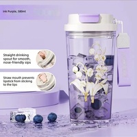 Gobelet d'eau Lily Valley 580 ml, nouveau gobelet portable pour boire en extérieur avec bec verseur, bouteille d'eau résistante aux chocs