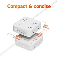 Multiprise 8 prises 2 USB-C 2 USB-A avec interrupteur, prise plate, logo personnalisé OEM usine