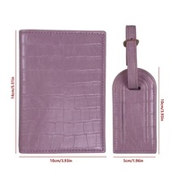 Nuevo Porta Pasaportes de Cuero con Patrón de Cocodrilo, Etiqueta para Equipaje, Cartera Multifuncional para Tarjetas, Set en Caja de Regalo