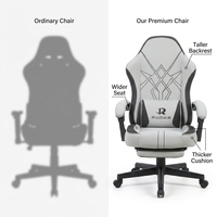 Chaise de jeu ergonomique inclinable et pivotante avec hauteur réglable et revêtement en tissu
