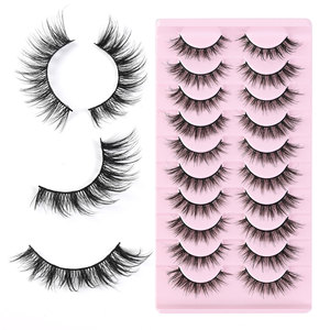 10 paires de faux <span class=keywords><strong>cils</strong></span> 3D volumineux, style naturel, adaptés au maquillage quotidien, OEM et ODM pris en charge, certifiés MSDS - Product Image 1
