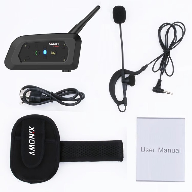 XiNOWy V6C PRO BT Intercom Headset 6-Pair 2-Talk for Football Referee Outdoor Communication