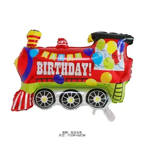 Train, ambulance, voiture de police, autobus scolaire, camion de pompiers, réservoir, ballons en aluminium, véhicules, ballons pour enfants, fournitures de fête d'anniversaire