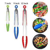 Ustensiles de cuisine de haute qualité ensemble de pinces de cuisson en acier inoxydable Silicone barbecue pince pinces outils de cuisson pour les enfants