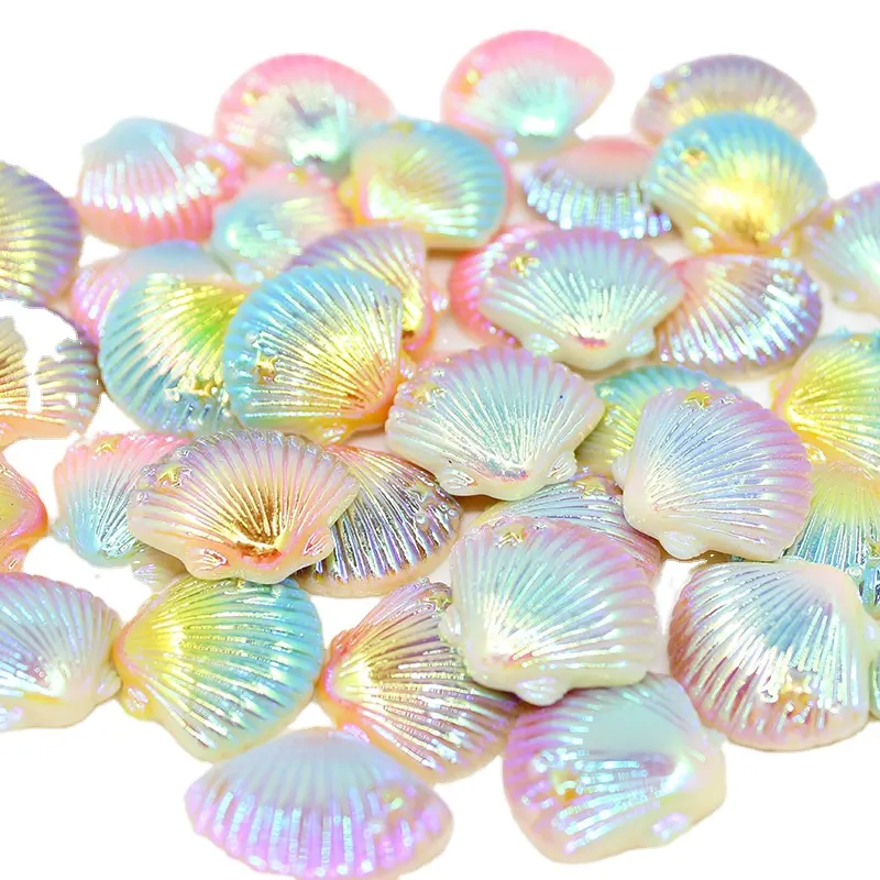 Glitter Mini Sea Shell Cabochon Resin Beads 100pcs Charms DIY Decor Craft