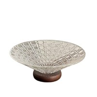 Plateau à fruits en verre cristal vintage, centre de table de luxe, élégante assiette à noix et fruits secs, plateau de service pour collations