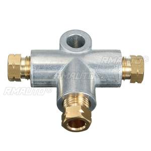 Nouveau raccord en T argenté à 3 voies pour conduite de frein avec 3 écrous mâles M10, en cuivre métrique court 3/16 10mm, pièces de rechange pour distributeur - Product Image 5