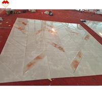 Carreaux de marbre d'onyx blanc rétroéclairés personnalisés, panneau mural de carreaux d'onyx découpés à la taille pour cadre de porte et revêtement