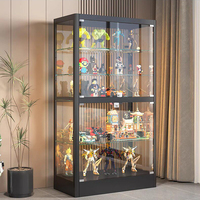 LED-Beleuchtete Glas-Vitrine für Zuhause Actionfiguren-Schaukasten Spielzeug-Baustein-Modell Geschenk-Präsentationsregal Weinschrank