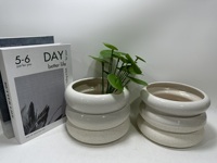 Pot de fleurs d'intérieur en céramique simple et moderne personnalisé double couleur fini pot et vases pour la décoration intérieure