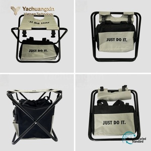 Banco de jardín plegable con bolsa para herramientas, silla de exterior de tela Oxford, marco de hierro rectangular, estilo informal - Product Image 5