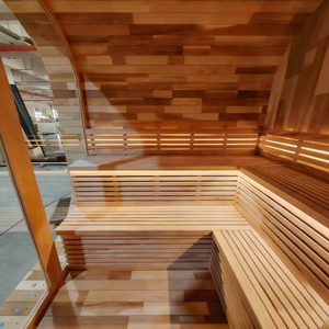 Cabina de Sauna Exterior Cuadrada de Cedro Rojo con Vestidor |   Sauna de Madera para Jardín - Product Image 4