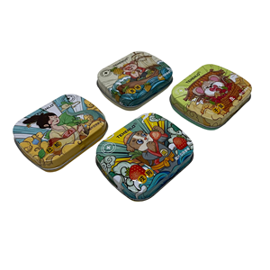 Mint Tin Box Tinplate Small Metal Hinged Mini Small Mint Candy Tin Box Custom Shape Box