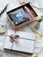 Grand emballage de dossier vide élégant Boîte à rabat en carton ondulé haut de gamme Ruban recyclable personnalisé Anniversaires UV pour hommes