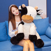 Poupée en peluche de lait de soja et vache mignonne, poupée du zodiaque, cadeau d'événement de Noël