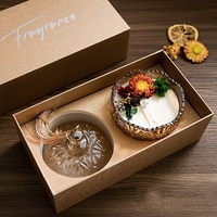 Bougie en cire de soja avec fleurs séchées de luxe dans un bocal en verre, coffret cadeau, bougie en cire de soja, cadeaux de mariage, décoration de la maison