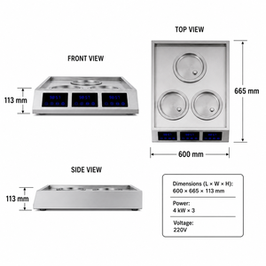 Horno Eléctrico Comercial para Panecillos al Vapor, 3 Posiciones de Calentamiento, Acero Inoxidable, Calentador de Alimentos, 4KW 220V para Restaurante - Product Image 3