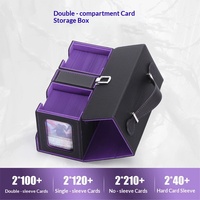 Boîte de rangement portable étanche en PVC pour cartes à collectionner avec fenêtre, 2 emplacements Commander, capacité de 200+ cartes à double protège-coque pour TCG
