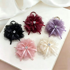 Summer style mesh flower hair <b>clip</b>, elegant and gentle <b>bow</b> hair <b>clip</b>, fairy-like updo hair <b>clip</b>, women's hair accessory - Product Image 3