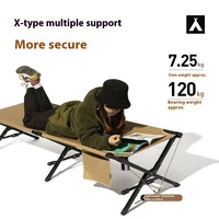 Lit d'extérieur pliable moderne en acier Mobi Garden avec tissu Oxford, lit de sieste portable inclinable pour le camping et le parc