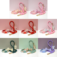 Ensemble collier et laisse pour chien motif cerise, gravure laser personnalisée, vente en gros d'usine, faible MOQ, accessoire pour chien