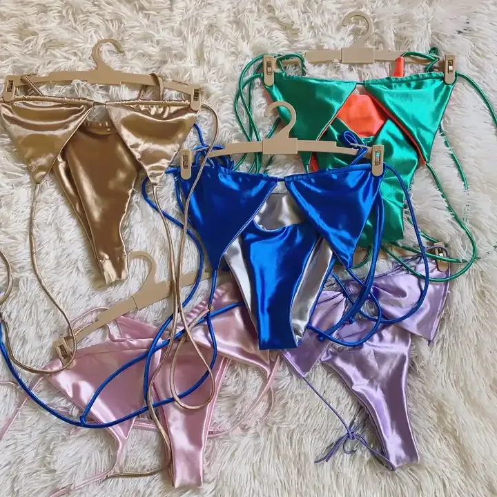 2024 Anpassung Heißer Verkauf Schnüren Sie Bade bekleidung Frauen unten zweiteiligen Badeanzug Trend Bikini