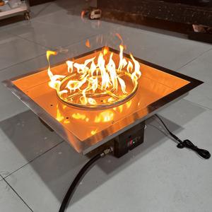 आउटडोर फायर पिट टेबल के लिए 22 इंच स्टेनलेस स्टील स्क्वायर गैस रिमोट कंट्रोल फायर पिट बर्नर किट सिस्टम - Product Image 1