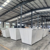 Bac à déchets de 8 m³, fabrication directe en usine, conteneur à déchets en acier résistant aux intempéries, bac à ordures extérieur, couleur et logo OEM