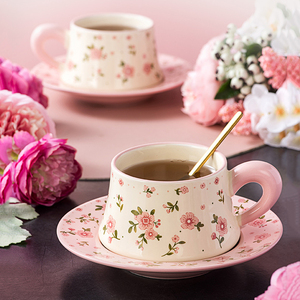 Juegos de Regalo para Mujer, Elegante Taza de Café y Platillo, Juego de 2 Tazas de Té con Flores - Product Image 4