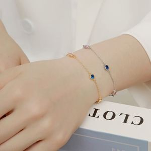 Dylam Women's Elegant Link Charm <b>Bracelet</b> 925 Sterling Silver Colorful 5A Cubic Zirconia <b>Adjustable</b> <b>Bracelets</b> - Product Image 4