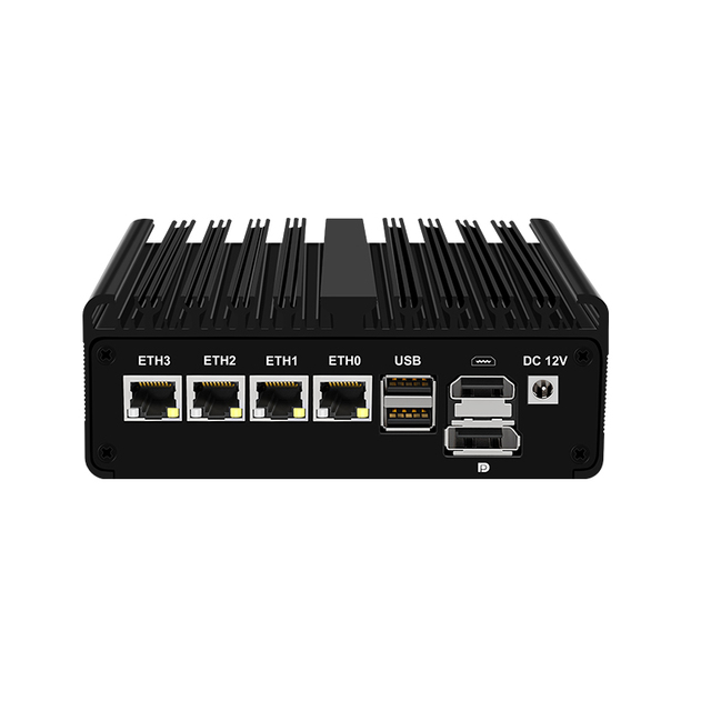 BKHD OEM Fanless Industrial Mini PC H30XC Intel N100 4*LAN 2*COM HD-MI DP MINI Computer Firewall Pfsense Router PC Linux Wins