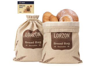 Sac à pain en coton bio réutilisable sur mesure XL avec doublure en TPU pour levain, vente en gros - Product Image 6
