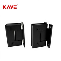 Charnières en laiton pour salle de bain, charnières de douche, collection de charnières biseautées noir mat, charnières verre-contre-mur avec plaque de fixation complète, charnières standard