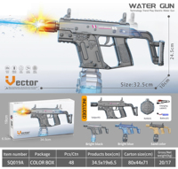 Pistol Air Panas Listrik dengan Lampu Api, Tekanan Tinggi, Semprotan Berkelanjutan, Mainan untuk Permainan Tembak-tembakan Air Anak-anak