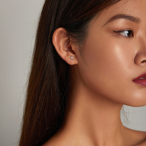 925 alla moda in argento Sterling semplice a cinque stelle notturne brillanti orecchini con zircone per donne alla moda gioielli per feste SCE1297 - Product Image 6