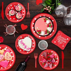 Paquete de 24 Artículos para Fiesta de San Valentín Modernos y Alegres con Cubiertos, Estilo Popular - Product Image 5