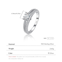 925 argent Sterling exquis luxe coeurs clair CZ bagues pour les femmes romantique Double ligne déclaration de mariage bijoux fins