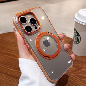 Étui de luxe transparent en PC et TPU rigide, multicolores, style INS, pour smartphone 16 Pro Max, antichoc, avec support magnétique givré - Product Image 5